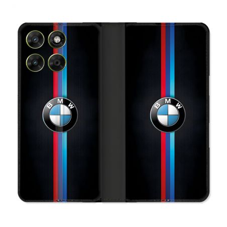 Housse Cuir Portefeuille Pour Motorola Moto G67 / G77 / G87 BMW Logo