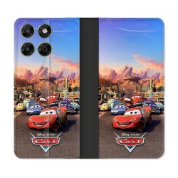 Housse Cuir Portefeuille Pour Motorola Moto G67 / G77 / G87 Cars Affiche
