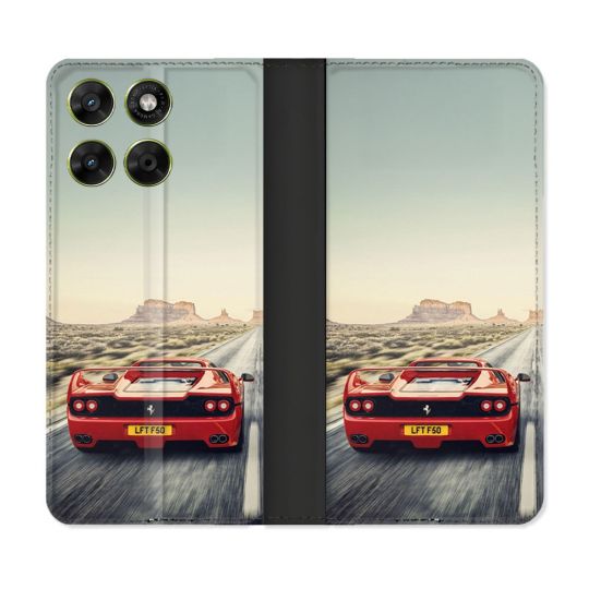 Housse Cuir Portefeuille Pour Motorola Moto G67 / G77 / G87 Ferrari F50