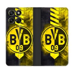 Housse Cuir Portefeuille Pour Motorola Moto G67 / G77 / G87 Foot Dortmund