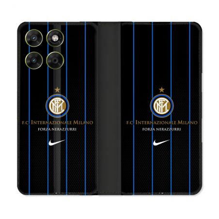 Housse Cuir Portefeuille Pour Motorola Moto G67 / G77 / G87 Foot Inter Milan