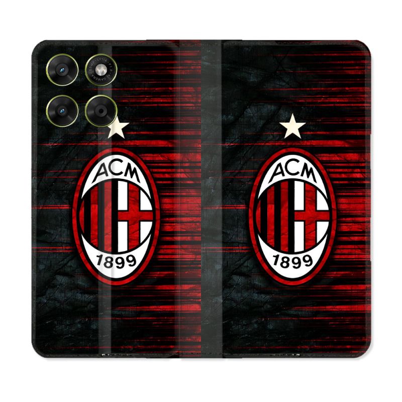 Housse Cuir Portefeuille Pour Motorola Moto G67 / G77 / G87 Foot Milan AC
