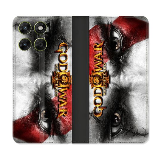 Housse Cuir Portefeuille Pour Motorola Moto G67 / G77 / G87 God Of War GOW