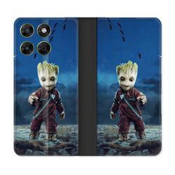 Housse Cuir Portefeuille Pour Motorola Moto G67 / G77 / G87 Groot Bleu