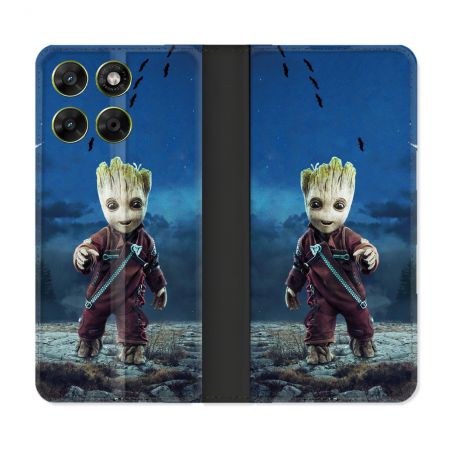 Housse Cuir Portefeuille Pour Motorola Moto G67 / G77 / G87 Groot Bleu