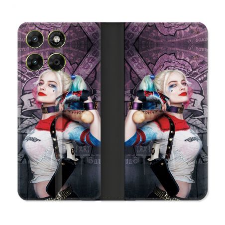Housse Cuir Portefeuille Pour Motorola Moto G67 / G77 / G87 Harley Quinn Batte