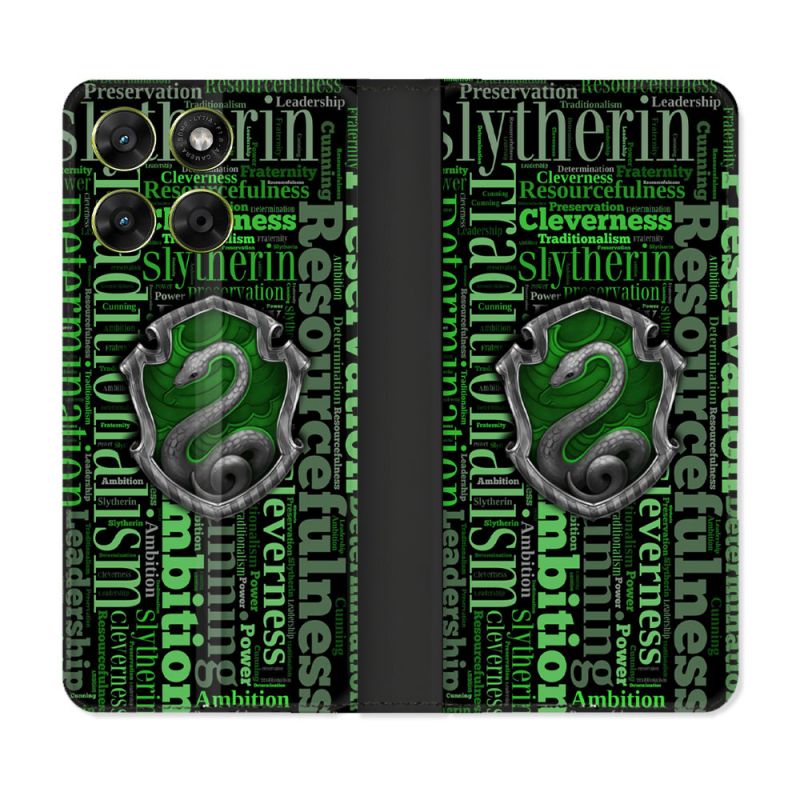 Housse Cuir Portefeuille Pour Motorola Moto G67 / G77 / G87 Harry Potter Serpentar