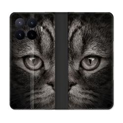 Housse Cuir Portefeuille Pour Xiaomi 17T Pro Animal Chat Gris