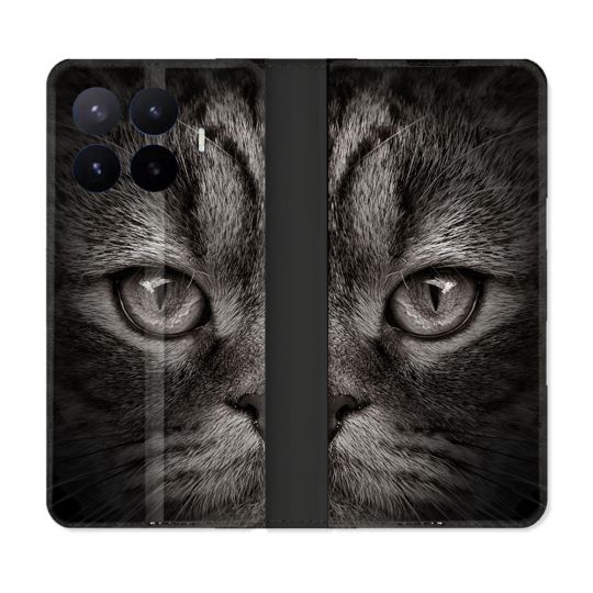 Housse Cuir Portefeuille Pour Xiaomi 17T Pro Animal Chat Gris