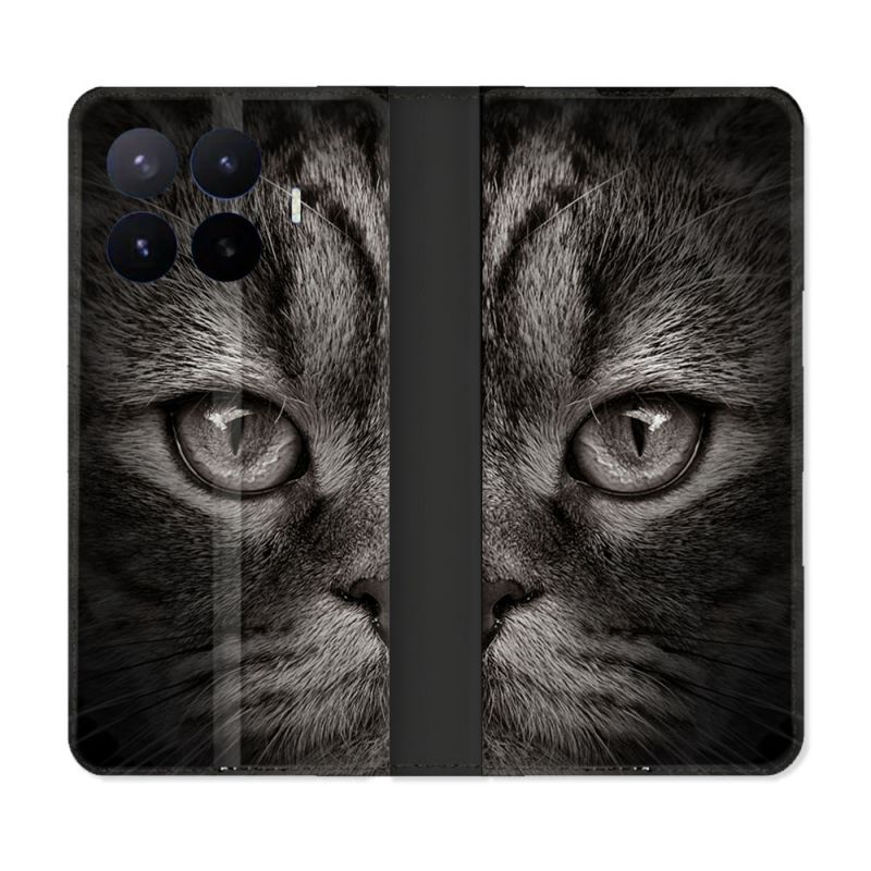 Housse Cuir Portefeuille Pour Xiaomi 17T Pro Animal Chat Gris