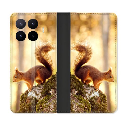 Housse Cuir Portefeuille Pour Xiaomi 17T Pro Animal Ecureuil Bois