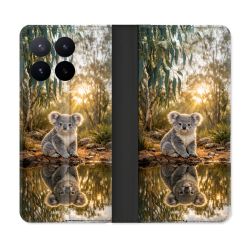 Housse Cuir Portefeuille Pour Xiaomi 17T Pro Animal Koala Reflet