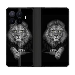 Housse Cuir Portefeuille Pour Xiaomi 17T Pro Animal Lion Majestueux