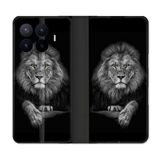 Housse Cuir Portefeuille Pour Xiaomi 17T Pro Animal Lion Majestueux