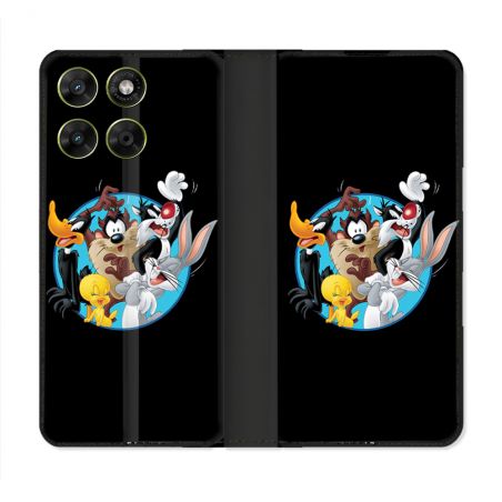 Housse Cuir Portefeuille Pour Motorola Moto G67 / G77 / G87 Looney Tunes