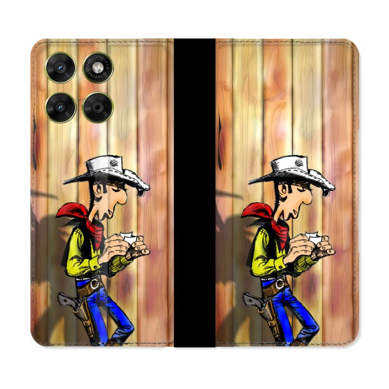 Housse Cuir Portefeuille Pour Motorola Moto G67 / G77 / G87 Lucky Luke