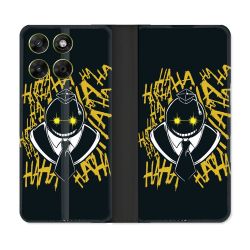 Housse Cuir Portefeuille Pour Motorola Moto G67 / G77 / G87 Manga Assassination Classroom Kuro Noir