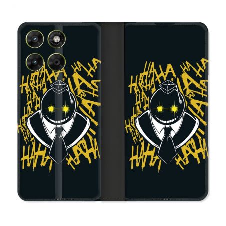Housse Cuir Portefeuille Pour Motorola Moto G67 / G77 / G87 Manga Assassination Classroom Kuro Noir