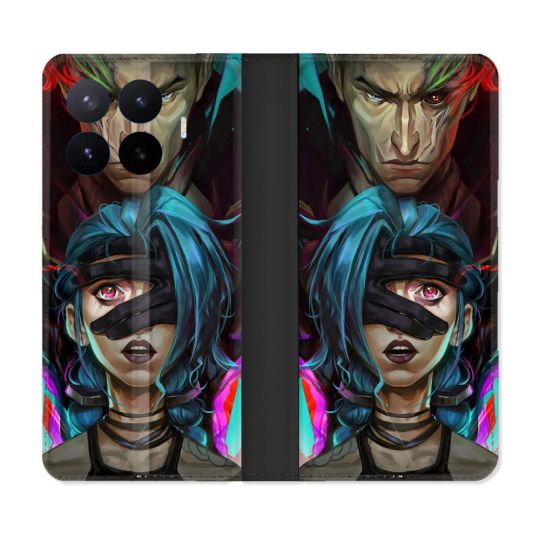 Housse Cuir Portefeuille Pour Xiaomi 17T Pro Arcane Jinx Bleu