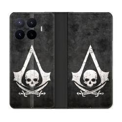 Housse Cuir Portefeuille Pour Xiaomi 17T Pro Assassin Creed Tete Mort