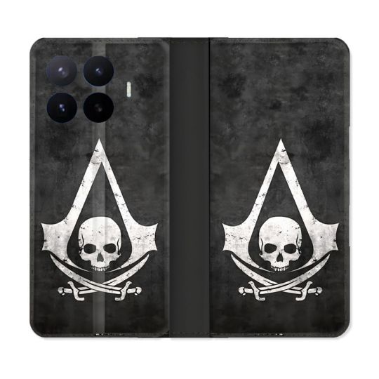 Housse Cuir Portefeuille Pour Xiaomi 17T Pro Assassin Creed Tete Mort