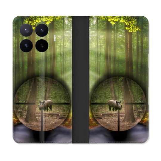 Housse Cuir Portefeuille Pour Xiaomi 17T Pro Chasse Sanglier Viseur