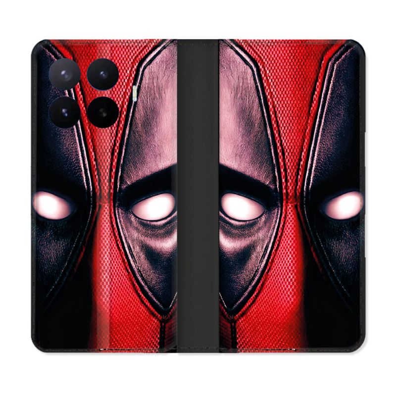 Housse Cuir Portefeuille Pour Xiaomi 17T Pro Deadpool Yeux