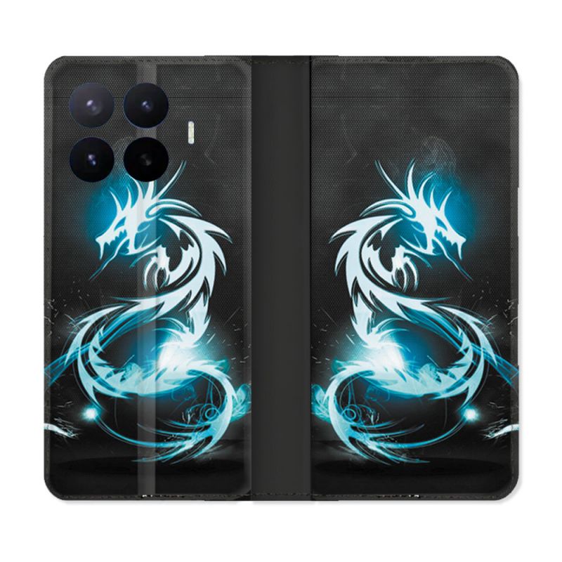 Housse Cuir Portefeuille Pour Xiaomi 17T Pro Fantastique Dragon Bleu