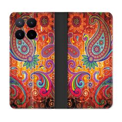 Housse Cuir Portefeuille Pour Xiaomi 17T Pro Fleur Psychedelic