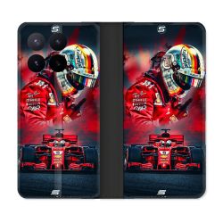Housse Cuir Portefeuille Pour Xiaomi 17T Pro Formule 1 F1 Ferrari