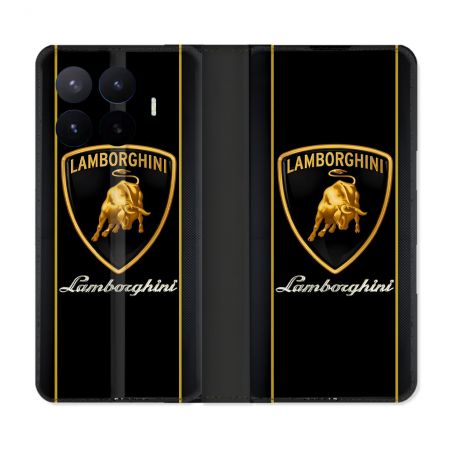 Housse Cuir Portefeuille Pour Xiaomi 17T Pro Lamborghini Carbone