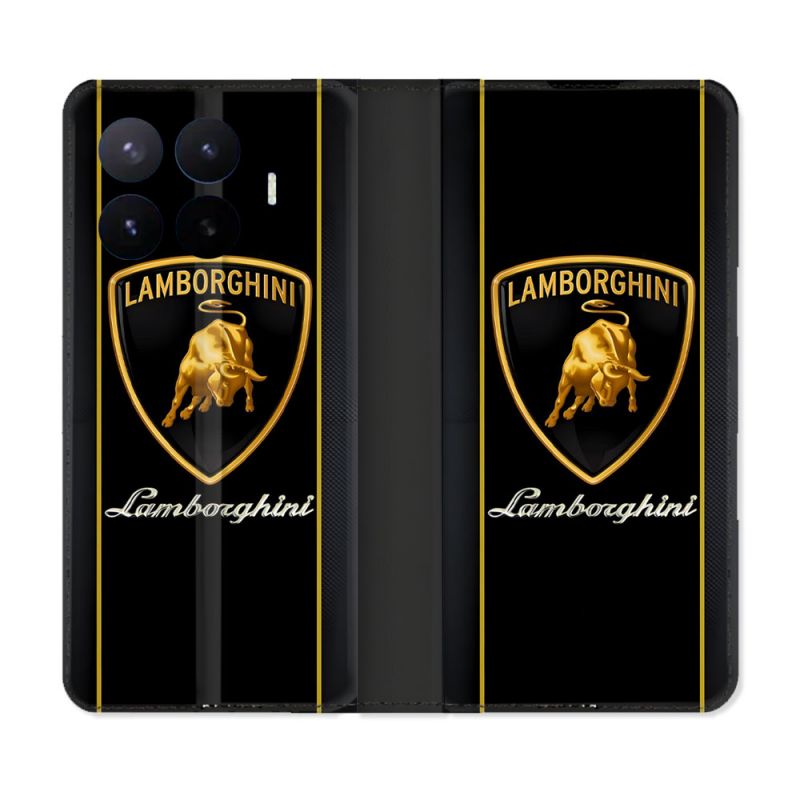 Housse Cuir Portefeuille Pour Xiaomi 17T Pro Lamborghini Carbone