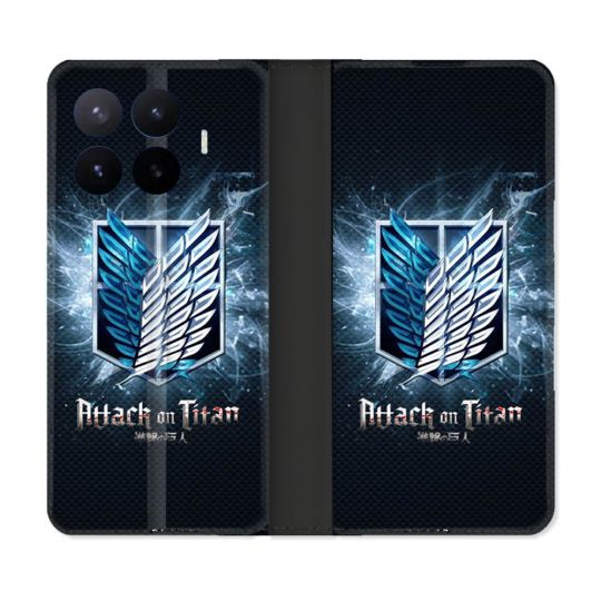 Housse Cuir Portefeuille Pour Xiaomi 17T Pro Manga Attaque Titans Noir