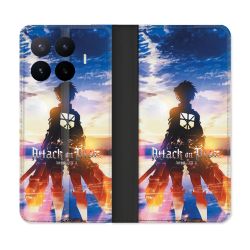 Housse Cuir Portefeuille Pour Xiaomi 17T Pro Manga Attaque Titans Soleil