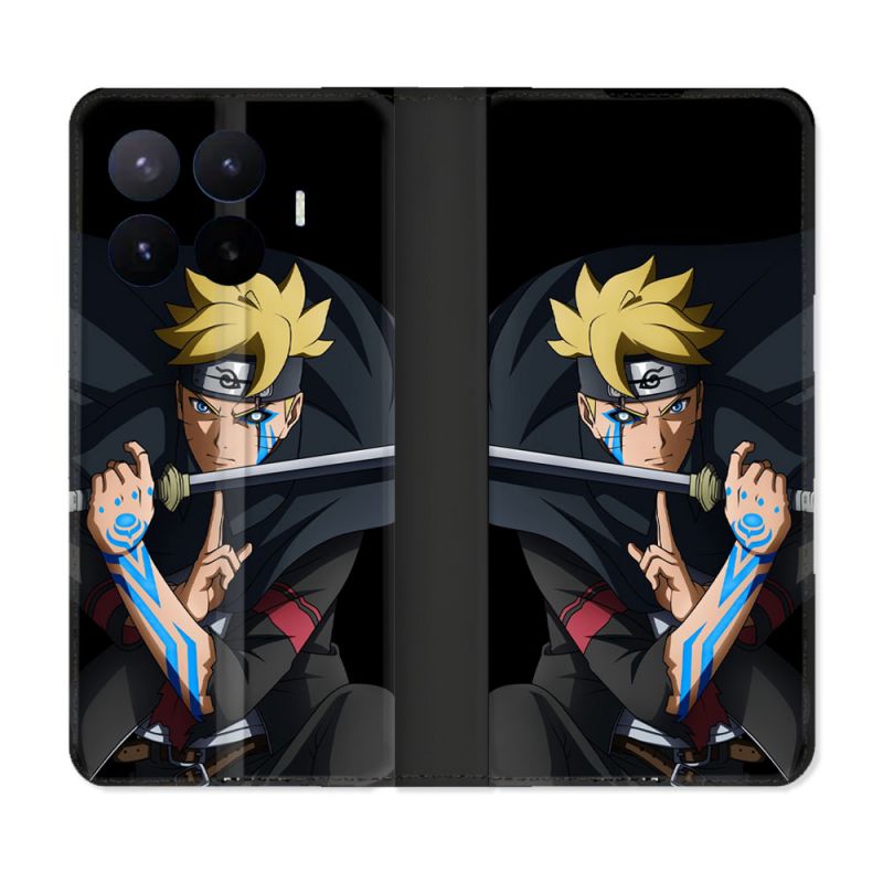 Housse Cuir Portefeuille Pour Xiaomi 17T Pro Manga Boruto Tatouage