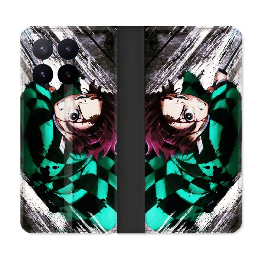 Housse Cuir Portefeuille Pour Xiaomi 17T Pro Manga Demon Slayer Tanjiro