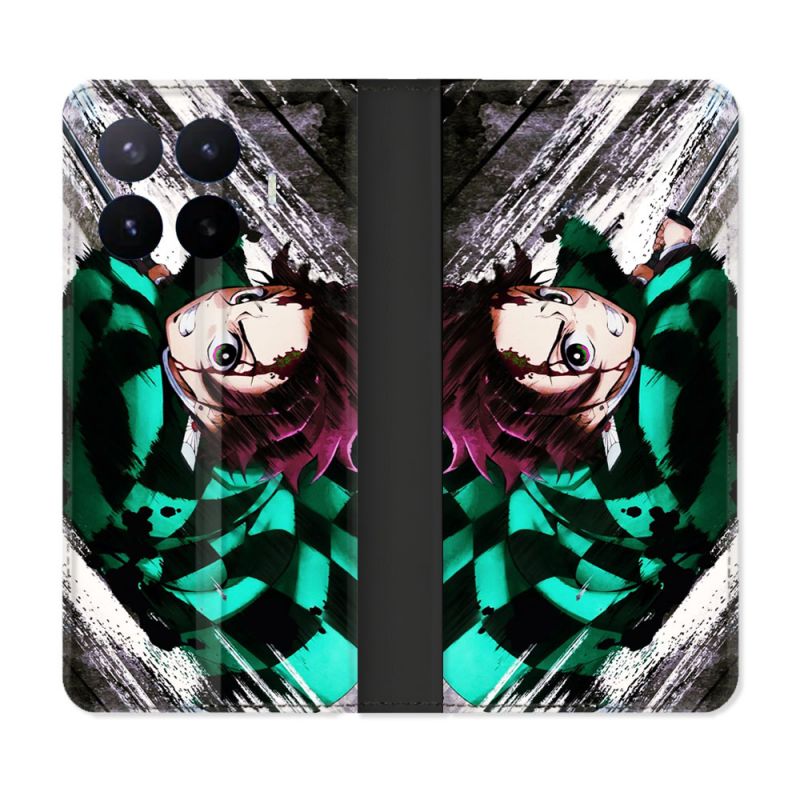 Housse Cuir Portefeuille Pour Xiaomi 17T Pro Manga Demon Slayer Tanjiro