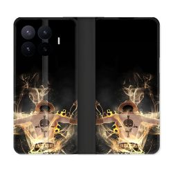 Housse Cuir Portefeuille Pour Xiaomi 17T Pro Manga One Piece Ace Noir
