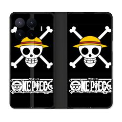 Housse Cuir Portefeuille Pour Xiaomi 17T Pro Manga One Piece Tete de Mort