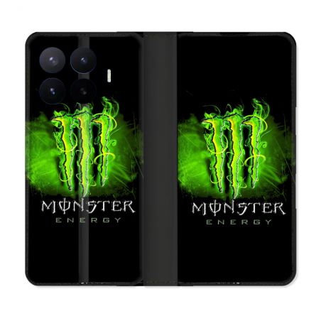 Housse Cuir Portefeuille Pour Xiaomi 17T Pro Monster Energy Vert