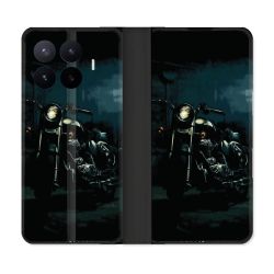 Housse Cuir Portefeuille Pour Xiaomi 17T Pro Moto Harley Vintage