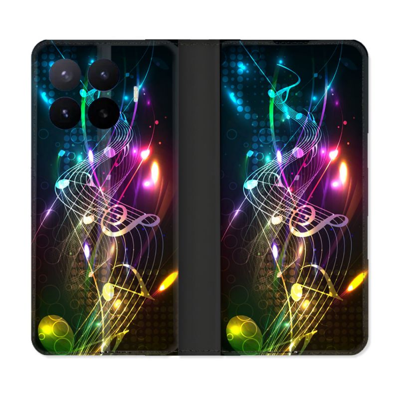 Housse Cuir Portefeuille Pour Xiaomi 17T Pro Musique Partition Multicolore