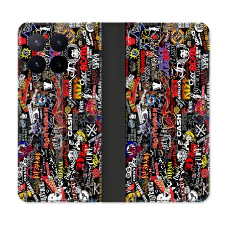 Housse Cuir Portefeuille Pour Xiaomi 17T Pro Musique Rock Groupe
