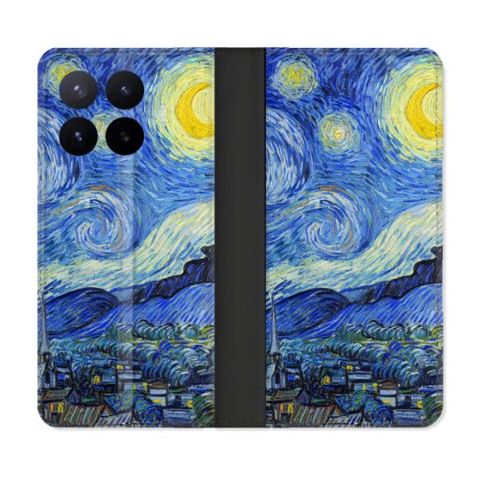 Housse Cuir Portefeuille Pour Xiaomi 17T Pro Peinture La nuit étoilée