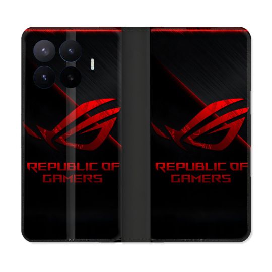 Housse Cuir Portefeuille Pour Xiaomi 17T Pro ROG Rouge