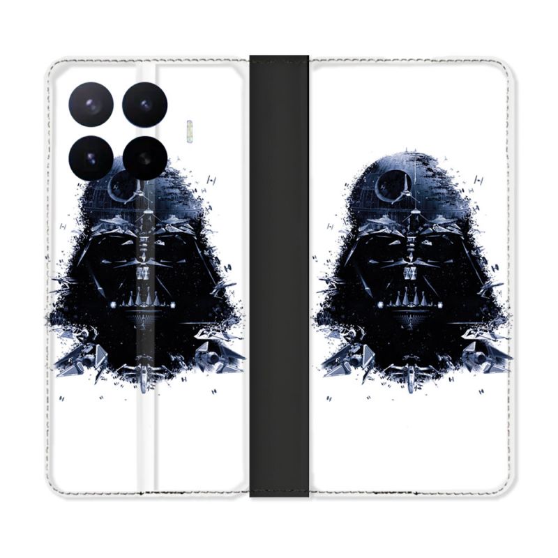 Housse Cuir Portefeuille Pour Xiaomi 17T Pro Star Wars - Dark Vador Blanc