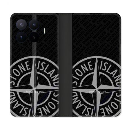 Housse Cuir Portefeuille Pour Xiaomi 17T Pro Stone Island Gris
