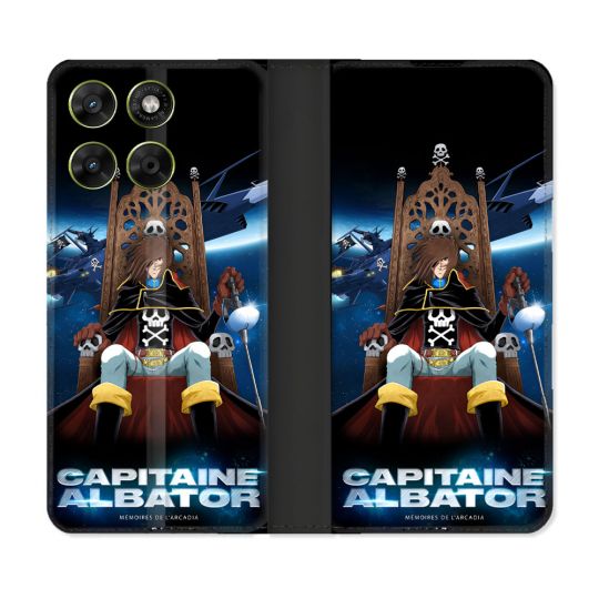 Housse Cuir Portefeuille Pour Motorola Moto G67 / G77 / G87 Manga Capitaine Albator