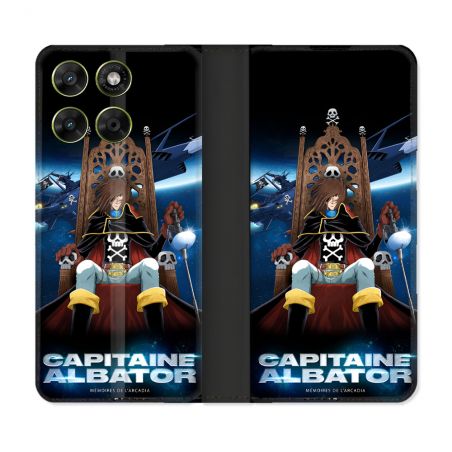 Housse Cuir Portefeuille Pour Motorola Moto G67 / G77 / G87 Manga Capitaine Albator