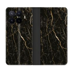 Housse Cuir Portefeuille Pour Xiaomi 17T Pro Texture Marbre Noir